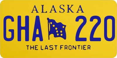 AK license plate GHA220