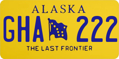 AK license plate GHA222
