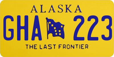 AK license plate GHA223