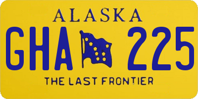 AK license plate GHA225