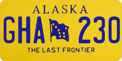 AK license plate GHA230