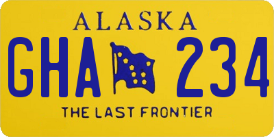 AK license plate GHA234