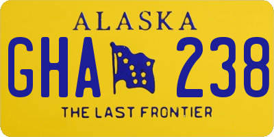 AK license plate GHA238