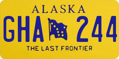 AK license plate GHA244