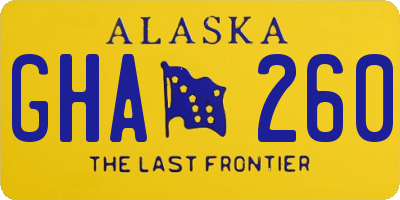 AK license plate GHA260