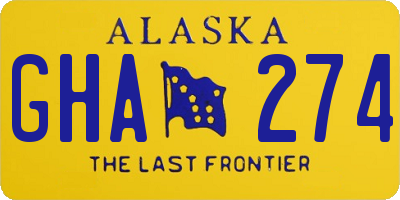 AK license plate GHA274