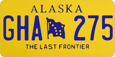 AK license plate GHA275