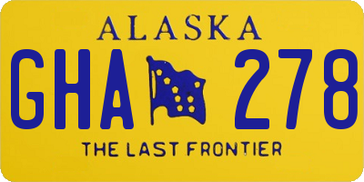 AK license plate GHA278