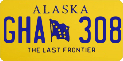 AK license plate GHA308