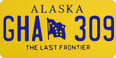 AK license plate GHA309