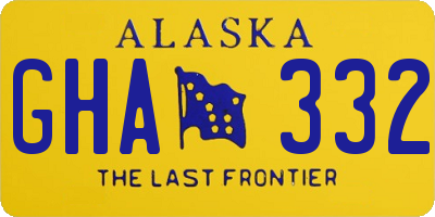 AK license plate GHA332
