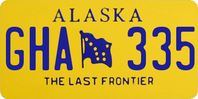 AK license plate GHA335