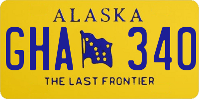 AK license plate GHA340