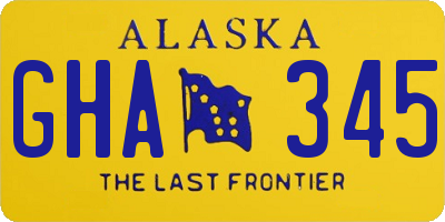 AK license plate GHA345