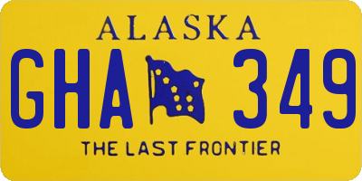AK license plate GHA349