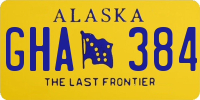 AK license plate GHA384