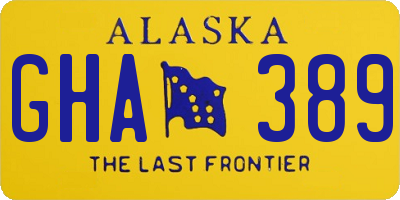 AK license plate GHA389