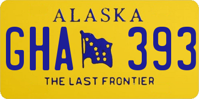 AK license plate GHA393