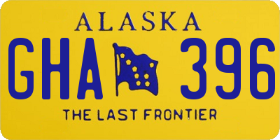 AK license plate GHA396