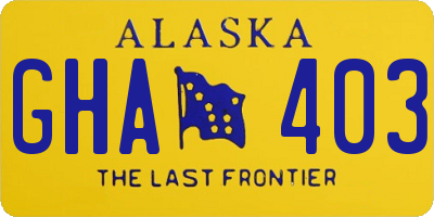 AK license plate GHA403