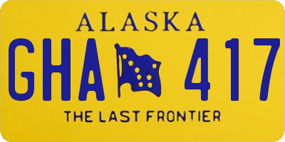 AK license plate GHA417
