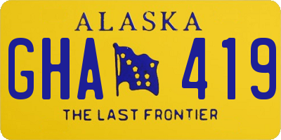 AK license plate GHA419