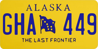 AK license plate GHA449