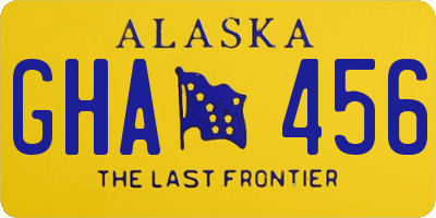 AK license plate GHA456