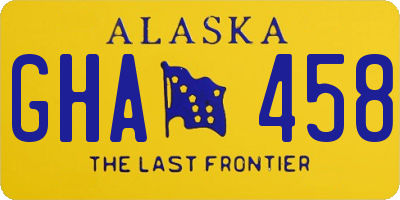 AK license plate GHA458