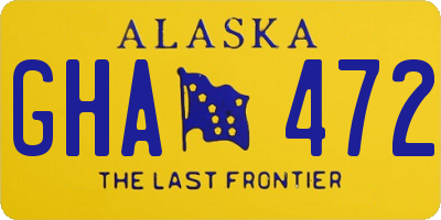 AK license plate GHA472
