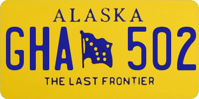 AK license plate GHA502