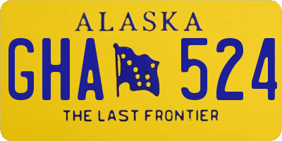 AK license plate GHA524