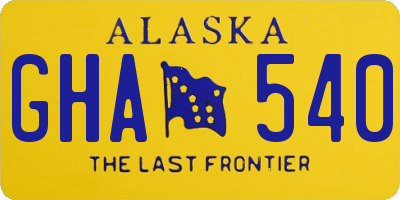 AK license plate GHA540