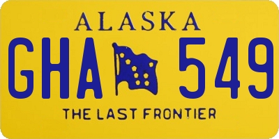 AK license plate GHA549