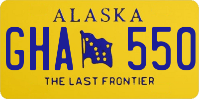 AK license plate GHA550