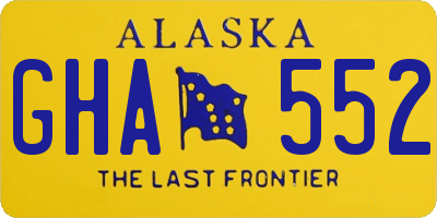 AK license plate GHA552
