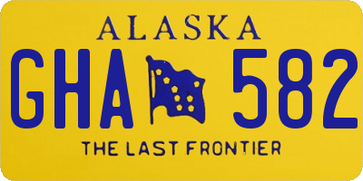 AK license plate GHA582