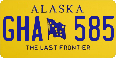AK license plate GHA585
