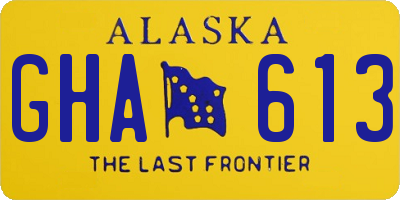 AK license plate GHA613