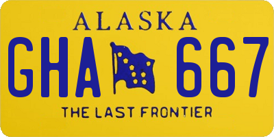 AK license plate GHA667