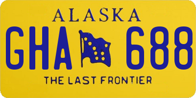 AK license plate GHA688