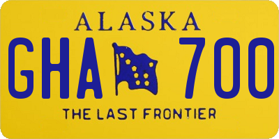 AK license plate GHA700