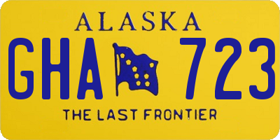 AK license plate GHA723