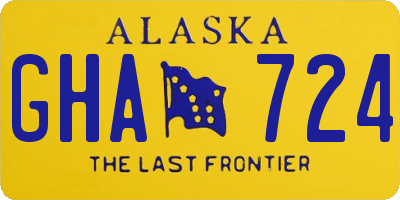 AK license plate GHA724