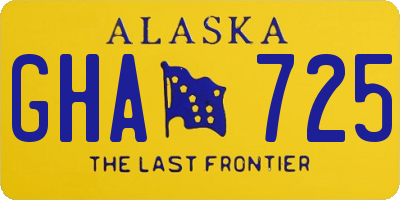 AK license plate GHA725