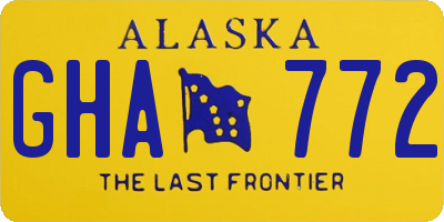 AK license plate GHA772