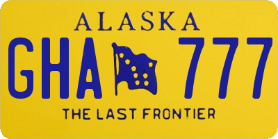 AK license plate GHA777