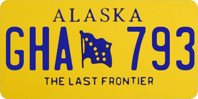 AK license plate GHA793