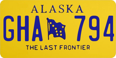 AK license plate GHA794