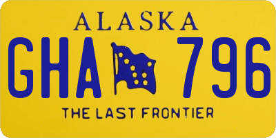AK license plate GHA796